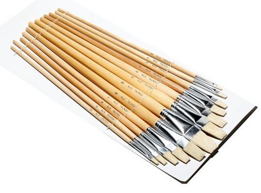 School Source 741011 Brushes Eterna China Poster #579 Long Handle Flat - #1